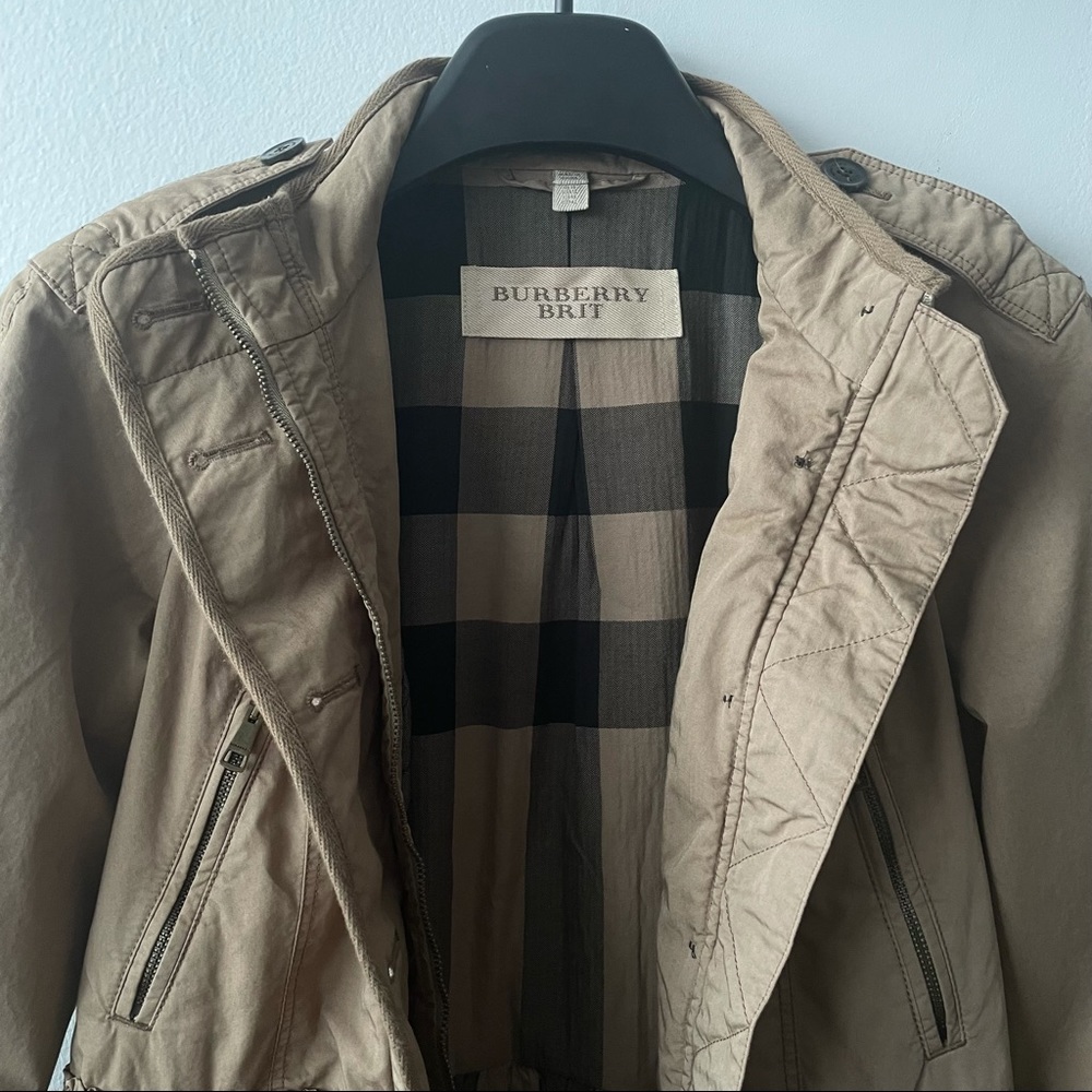 Burberry Brit peplum cargo rain jacket